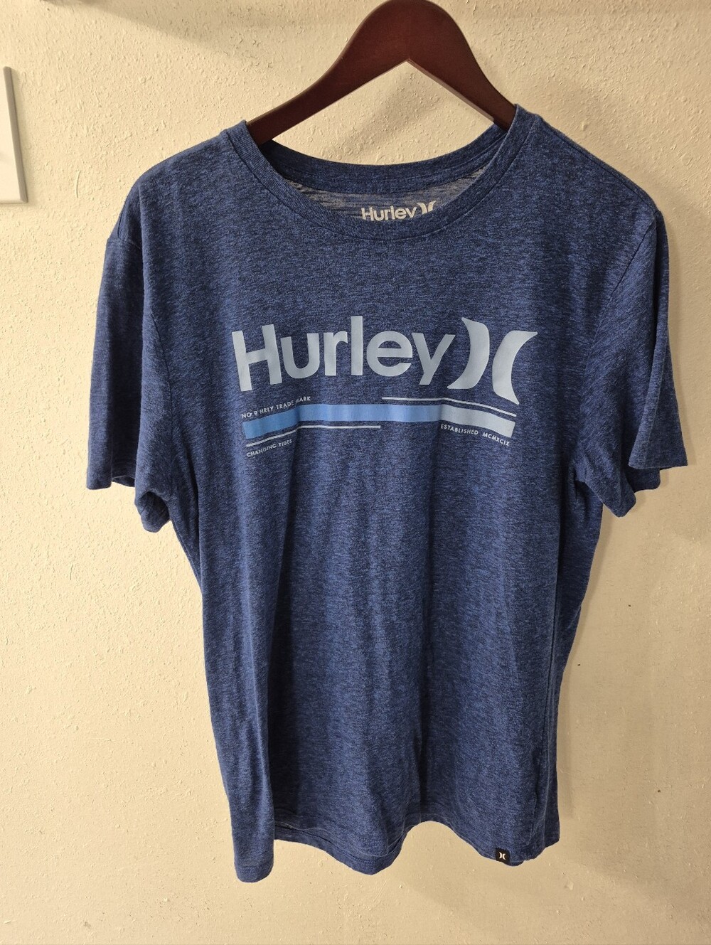Hurley Blue Heather Logo Short Sleeve Tee